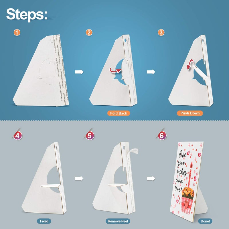 لينيكو حامل خلفي لاصق ذاتي الجناح من لاينكو، أرشيفي وخالٍ من الأحماض، لعرض اللافتات والصور والكتيبات والملصقات والأعمال الفنية والحرف اليدوية (5 بوصات، عبوة من 25 قطعة، أبيض) - Image 4